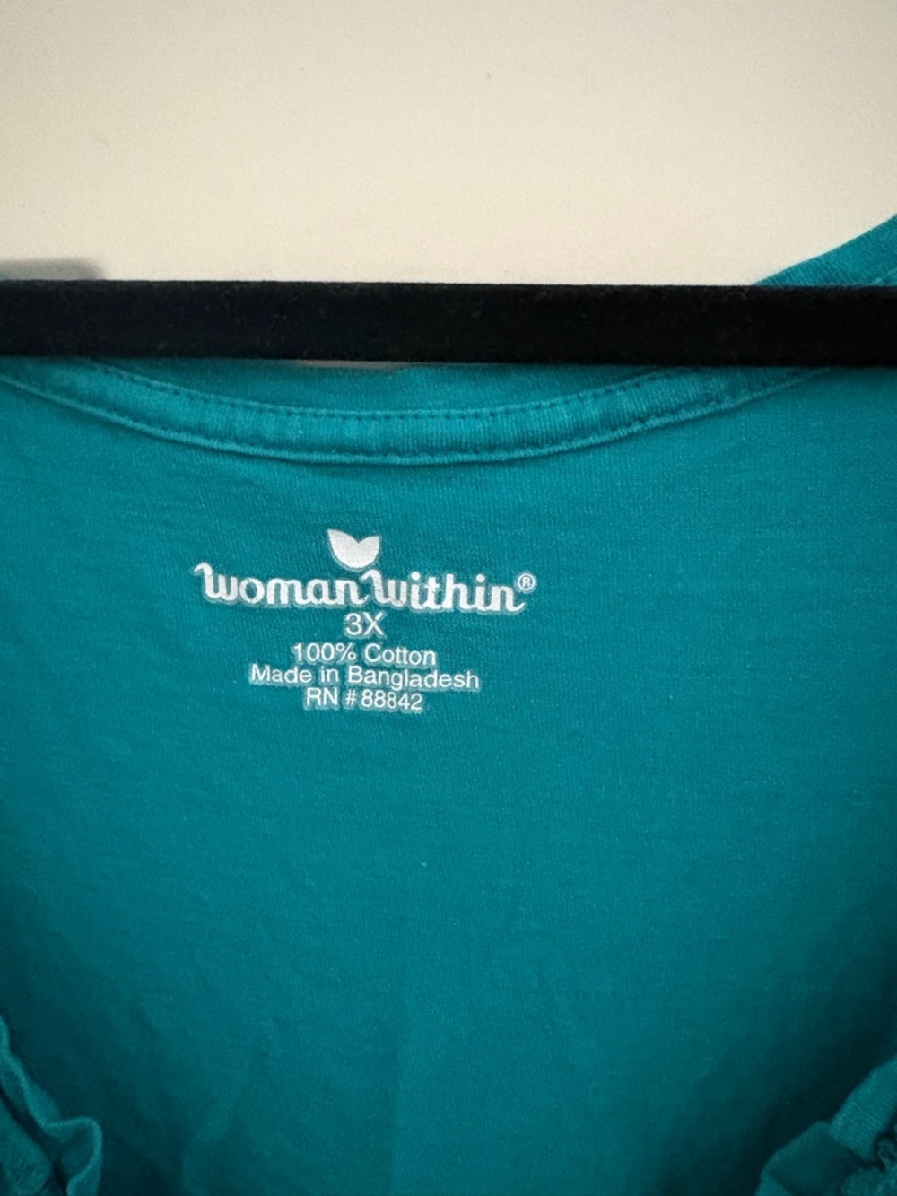 Woman Within Teal Scoop Neck Short Sleeve Tunic - Picture 4 of 4